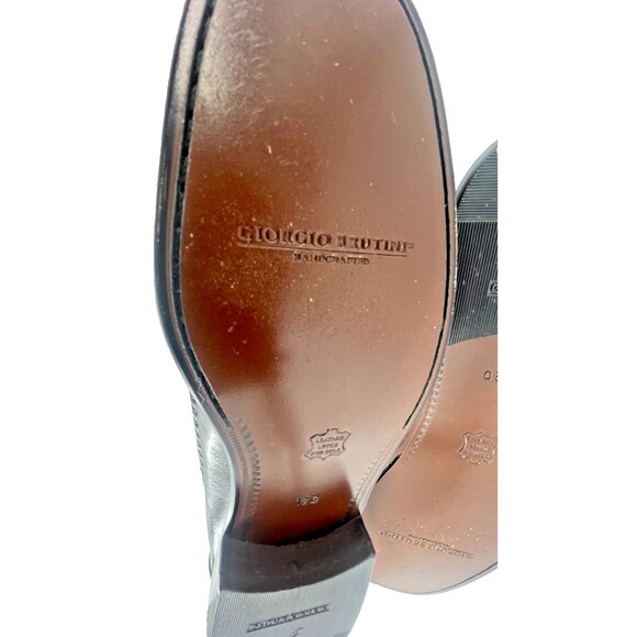 Giorgio Brutini Le Glove Brown Eel Skin Loafers Mens Shoes Sz 12D Made in Brazil - Picture 11 of 13